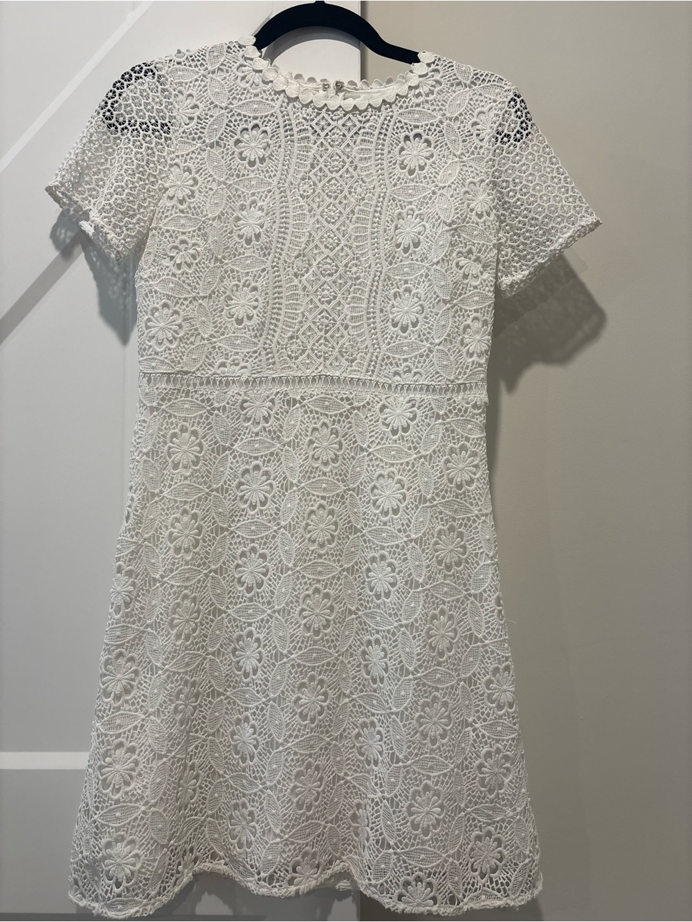 LOFT White Lace Floral Mini Dress